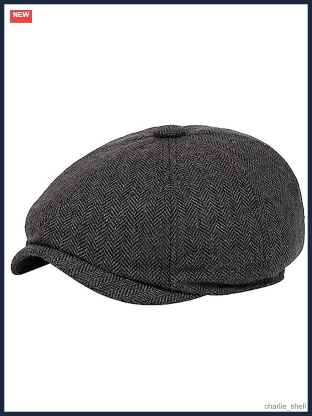 Men's Newsboy Cap Herringbone 8-Panel Gatsby Flat Hat